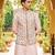 pink raw silk kurta set with embroidered nehru jacket