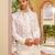 off white raw silk kurta jacket set with floral embroidery