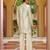 green raw silk kurta jacket set with vertical embroidery