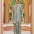 green jacquard kurta jacket set with gold embroidery