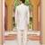 silver silk kurta jacket set with floral embroidery