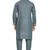 Grey hand block silver foil printed viscos kurta payjama ethnic wear / festive wear