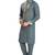 Grey hand block silver foil printed viscos kurta payjama ethnic wear / festive wear