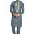 Grey hand block silver foil printed viscos kurta payjama ethnic wear / festive wear