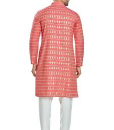 Red hand block  golden foil printed viscos kurta payjama etnic wear / festive wear