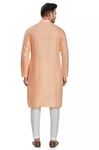Orange jacquard kurta payjama etnic wear / festive wear