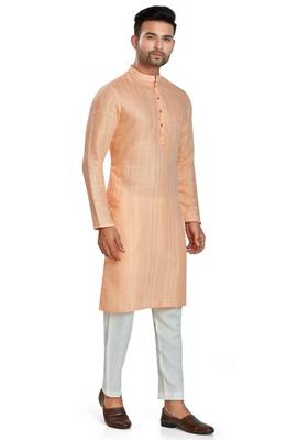 Orange jacquard kurta payjama etnic wear / festive wear 4