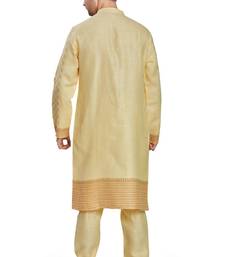 Lemon yellow hand block printed kurta viscos kurta payjama etnic wear / festive wear