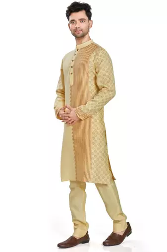 Lemon yellow hand block printed kurta viscos kurta payjama etnic wear / festive wear