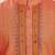 Orange hand block printed kurta with embroidery viscos kurta payjama ethnic wear / festive wear