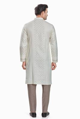 Off white hand block printed kurta viscos kurta payjama etnic wear / festive wear 2