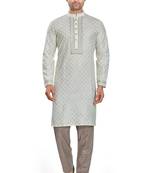 Off white hand block printed kurta viscos kurta payjama etnic wear / festive wear