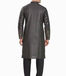 Black hand block golden foil printed kurta viscos kurta payjama wear / festive wear