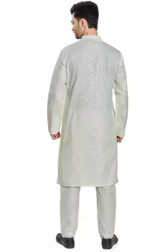 White hand block printed kurta viscos kurta payjama wear / festive wear