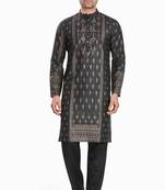 Black hand block golden foil printed kurta viscos kurta payjama wear / festive wear