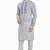 Grey hand block printed kurta with embroidery viscos kurta payjamaetnic wear / festive wear