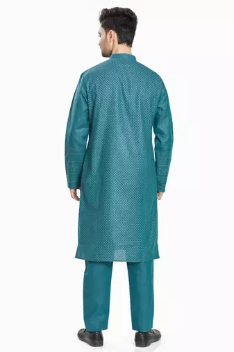 Blue hand block foil printed kurta viscos kurta payjama etnic wear / festive wear