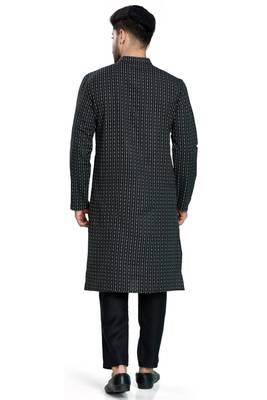 Black jacquard kurta payjama etnic wear / festive wear 2