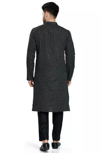 Black jacquard kurta payjama etnic wear / festive wear