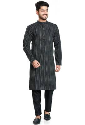 Black jacquard kurta payjama etnic wear / festive wear 1