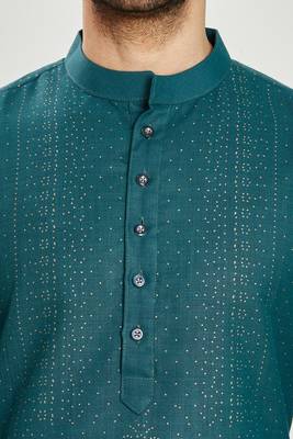 Blue hand block foil printed kurta viscos kurta payjama etnic wear / festive wear 5