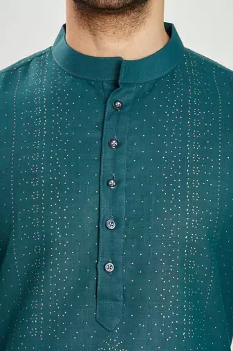 Blue hand block foil printed kurta viscos kurta payjama etnic wear / festive wear