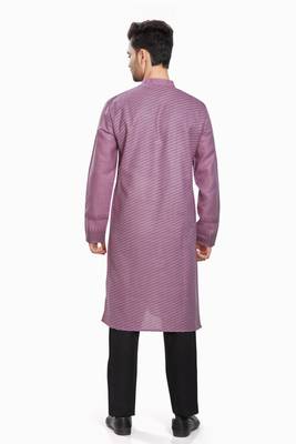 Purple hand block silver printed viscos kurta payjama entic wear / festive wear 2