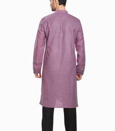 Purple hand block silver printed viscos kurta payjama entic wear / festive wear