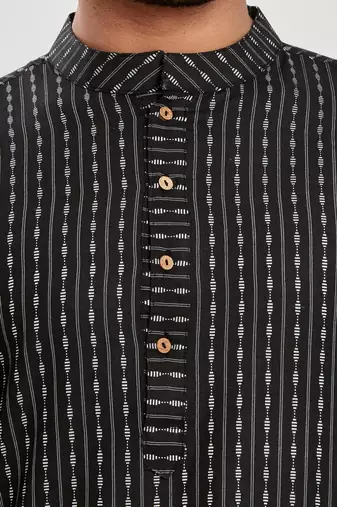 Black jacquard kurta payjama etnic wear / festive wear