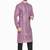 Purple hand block silver printed viscos kurta payjama entic wear / festive wear