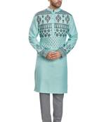 Blue hand block printed kurta  viscos kurta payjama etnic wear / festive wear