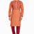Orange hand block printed kurta with embroidery viscos kurta payjama ethnic wear / festive wear