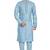 Blue hand block printed kurta with embroidery viscos kurta payjama etnic wear / festive wear