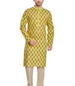 Green hand block printed kurta viscos kurta payjama etnic wear / festivce wear