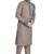 Khakhi hand block printed kurta with embroidery viscos kurta payjama etnic wear / festive wear