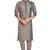 Khakhi hand block printed kurta with embroidery viscos kurta payjama etnic wear / festive wear