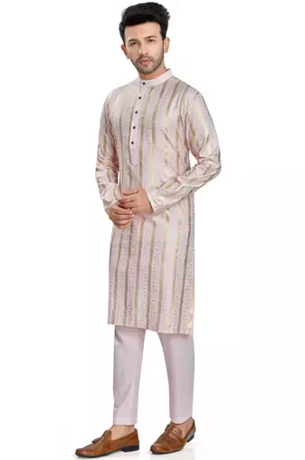 Baby pink hand block golden foil printed kurta viscos kurta payjama etnic wear / festive wear