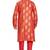 Red hand block  golden foil printed viscos kurta payjama etnic wear / festive wear