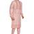 Pink hand block printed kurta with embroidery viscos kurta payjama etnic wear / festive wear