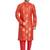 Red hand block  golden foil printed viscos kurta payjama etnic wear / festive wear
