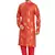 Red hand block  golden foil printed viscos kurta payjama etnic wear / festive wear