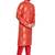 Red hand block  golden foil printed viscos kurta payjama etnic wear / festive wear
