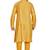 Yellow hand block golden foil printed viscos kurta payjama etnic wear / festive wear