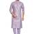 Purple hand block silver foil printed viscos kurta payjama entic wear / festive wear