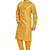 Yellow hand block golden foil printed viscos kurta payjama etnic wear / festive wear