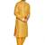 Yellow hand block golden foil printed viscos kurta payjama etnic wear / festive wear