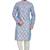 Light Blue hand block silver foil print viscos kurta payjama etnic wear / festive wear