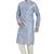 Light Blue hand block silver foil print viscos kurta payjama etnic wear / festive wear