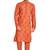 Orange hand block printed kurta with embroidery viscos klurta payjama ethnic wear / festive wear