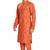 Orange hand block printed kurta with embroidery viscos klurta payjama ethnic wear / festive wear
